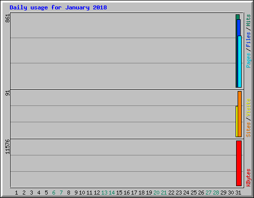 Daily usage for January 2018
