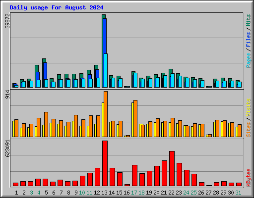 Daily usage for August 2024