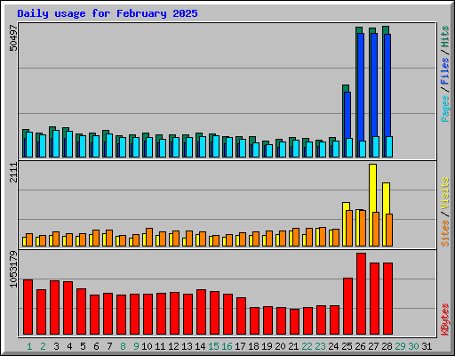 Daily usage for February 2025