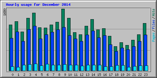 Hourly usage for December 2014