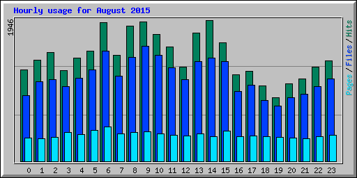 Hourly usage for August 2015