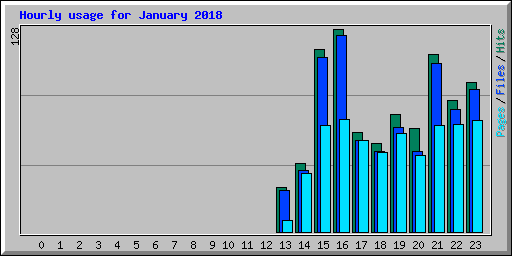 Hourly usage for January 2018
