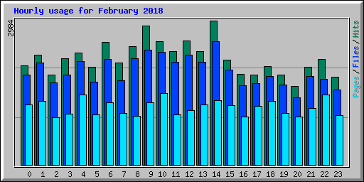 Hourly usage for February 2018