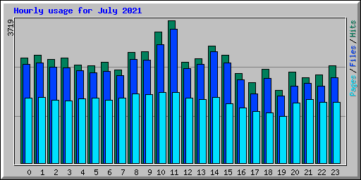 Hourly usage for July 2021